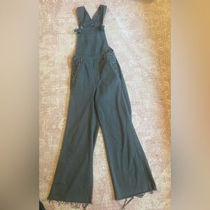 Aerie green wide leg overalls size xxs